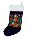 Golden Retriever Christmas Holiday Stocking Double-Sided Print, Polyester Suede,11x18, Made in USA