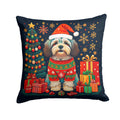Havanese Christmas Decorative Throw Pillow 18x18 Indoor Outdoor Accent Cushion, Fabric Cover with Insert for Sofa, Bed, Porch & Living Room