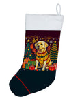 Yellow Labrador Retriever Christmas Holiday Stocking Double-Sided Print, Polyester Suede,11x18, Made in USA
