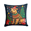 Lakeland Terrier Christmas Decorative Throw Pillow 18x18 Indoor Outdoor Accent Cushion, Fabric Cover with Insert for Sofa, Bed, Porch & Living Room