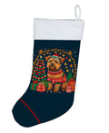 Norfolk Terrier Christmas Holiday Stocking Double-Sided Print, Polyester Suede,11x18, Made in USA