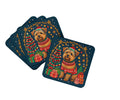 Norfolk Terrier Christmas Foam Coasters Set of 4 Cup Coasters for Indoor Outdoor, Tabletop Protection, Anti Slip, Mouse pad Material