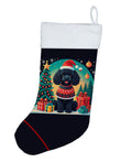 Black Toy Poodle Christmas Holiday Stocking Double-Sided Print, Polyester Suede,11x18, Made in USA