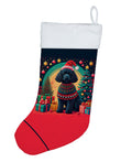 Black  Poodle Christmas Holiday Stocking Double-Sided Print, Polyester Suede,11x18, Made in USA