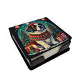 Saint Bernard Christmas PU Leather Note Paper Holder with Artist-Designed Cover, Desk Accessory, Office Gift
