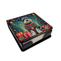 Schnauzer Christmas PU Leather Note Paper Holder with Artist-Designed Cover, Desk Accessory, Office Gift
