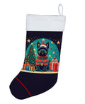 Scottish Terrier Christmas Holiday Stocking Double-Sided Print, Polyester Suede,11x18, Made in USA