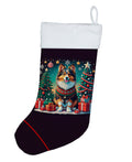 Sheltie Christmas Holiday Stocking Double-Sided Print, Polyester Suede,11x18, Made in USA