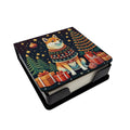 Shiba Inu Christmas PU Leather Note Paper Holder with Artist-Designed Cover, Desk Accessory, Office Gift