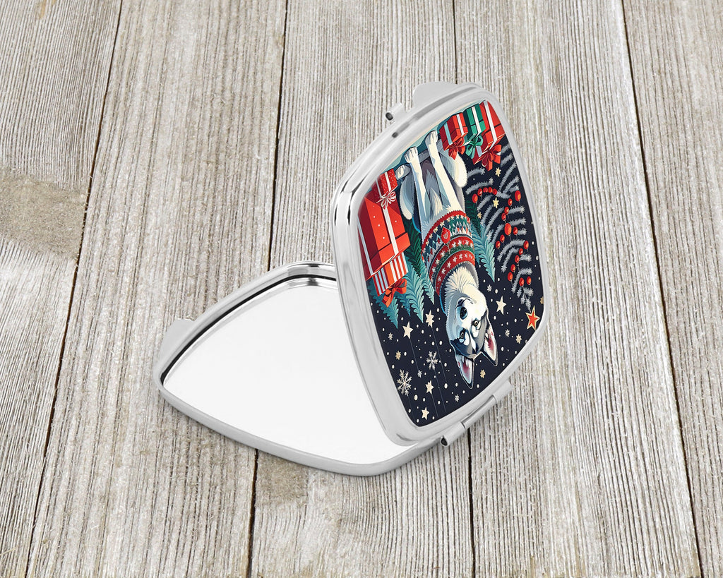 Siberian Husky Christmas Compact Mirror Decorative Travel Makeup Mirror for Women Girls Gifts Pocket Makeup Mirror Folding Handheld