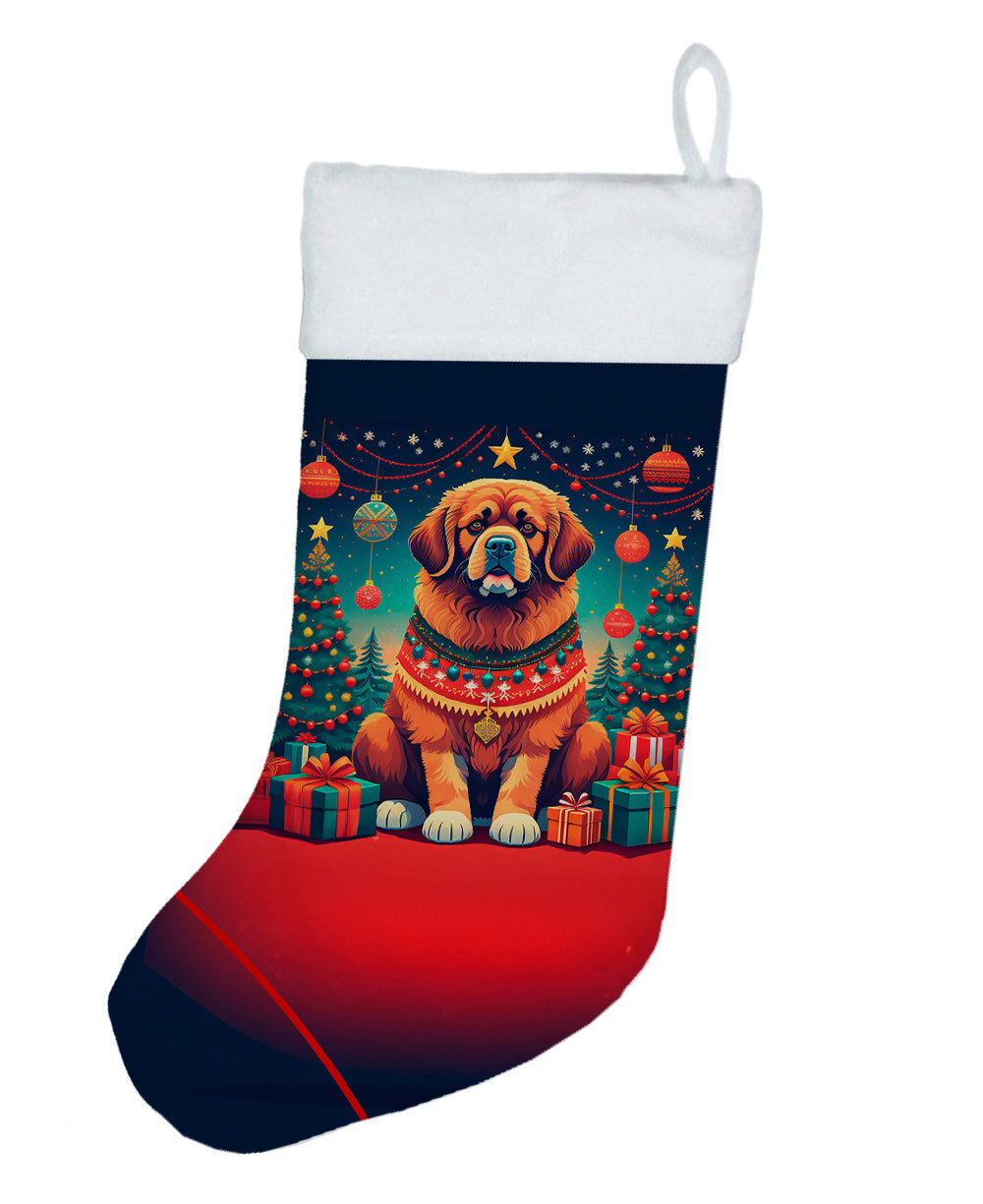 Tibetan Mastiff Christmas Holiday Stocking Double-Sided Print, Polyester Suede,11x18, Made in USA