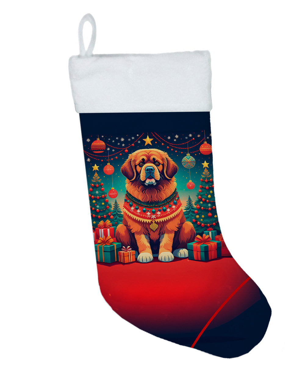 Tibetan Mastiff Christmas Holiday Stocking Double-Sided Print, Polyester Suede,11x18, Made in USA