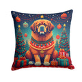 Tibetan Mastiff Christmas Decorative Throw Pillow 14x14 Indoor Outdoor Accent Cushion, Fabric Cover with Insert for Sofa, Bed, Porch & Living Room