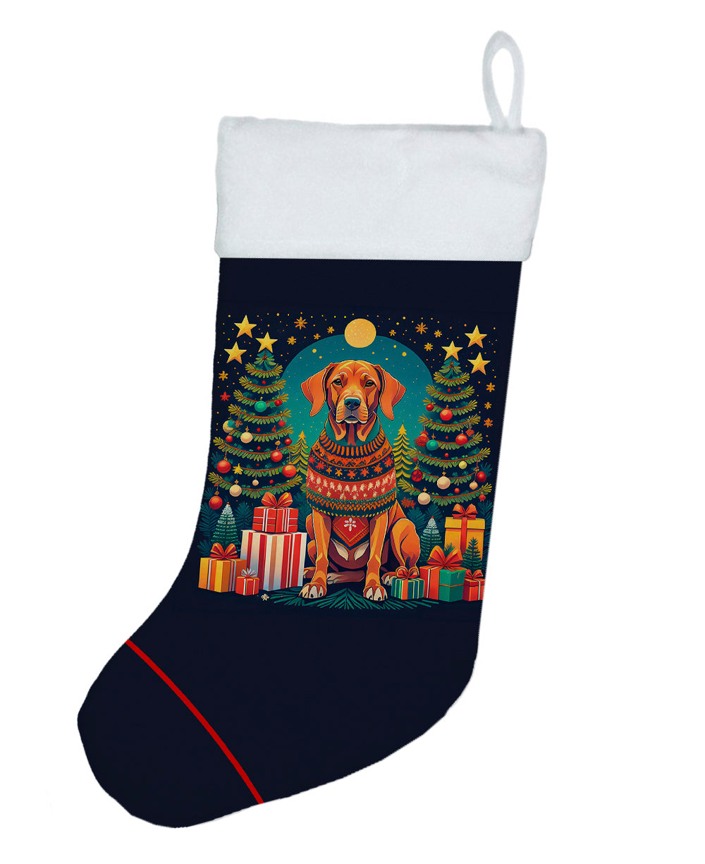 Vizsla Christmas Holiday Stocking Double-Sided Print, Polyester Suede,11x18, Made in USA