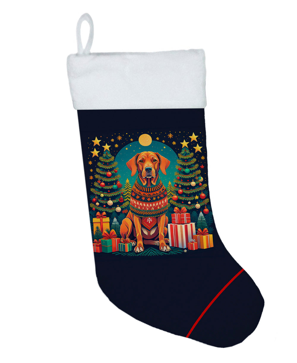 Vizsla Christmas Holiday Stocking Double-Sided Print, Polyester Suede,11x18, Made in USA