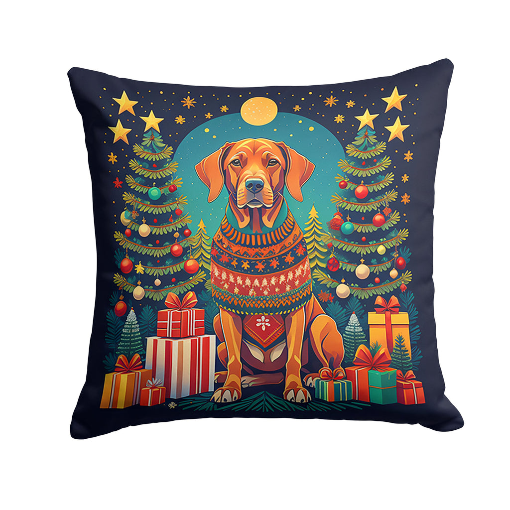 Vizsla Christmas Decorative Throw Pillow 18x18 Indoor Outdoor Accent Cushion, Fabric Cover with Insert for Sofa, Bed, Porch & Living Room