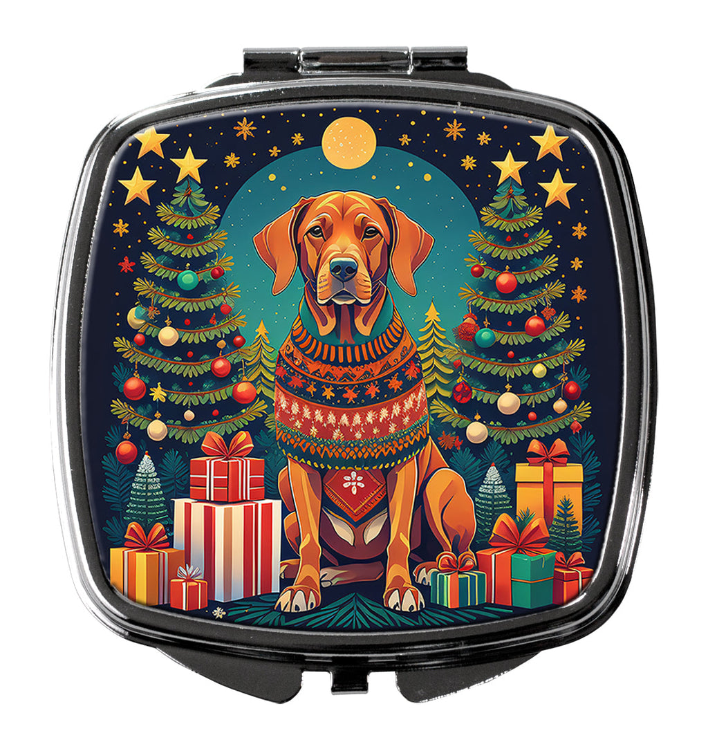 Vizsla Christmas Compact Mirror Decorative Travel Makeup Mirror for Women Girls Gifts Pocket Makeup Mirror Folding Handheld