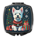 Westie Christmas Compact Mirror Decorative Travel Makeup Mirror for Women Girls Gifts Pocket Makeup Mirror Folding Handheld