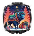 Buffalo Christmas Compact Mirror Decorative Travel Makeup Mirror for Women Girls Gifts Pocket Makeup Mirror Folding Handheld