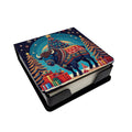 Buffalo Christmas PU Leather Note Paper Holder with Artist-Designed Cover, Desk Accessory, Office Gift