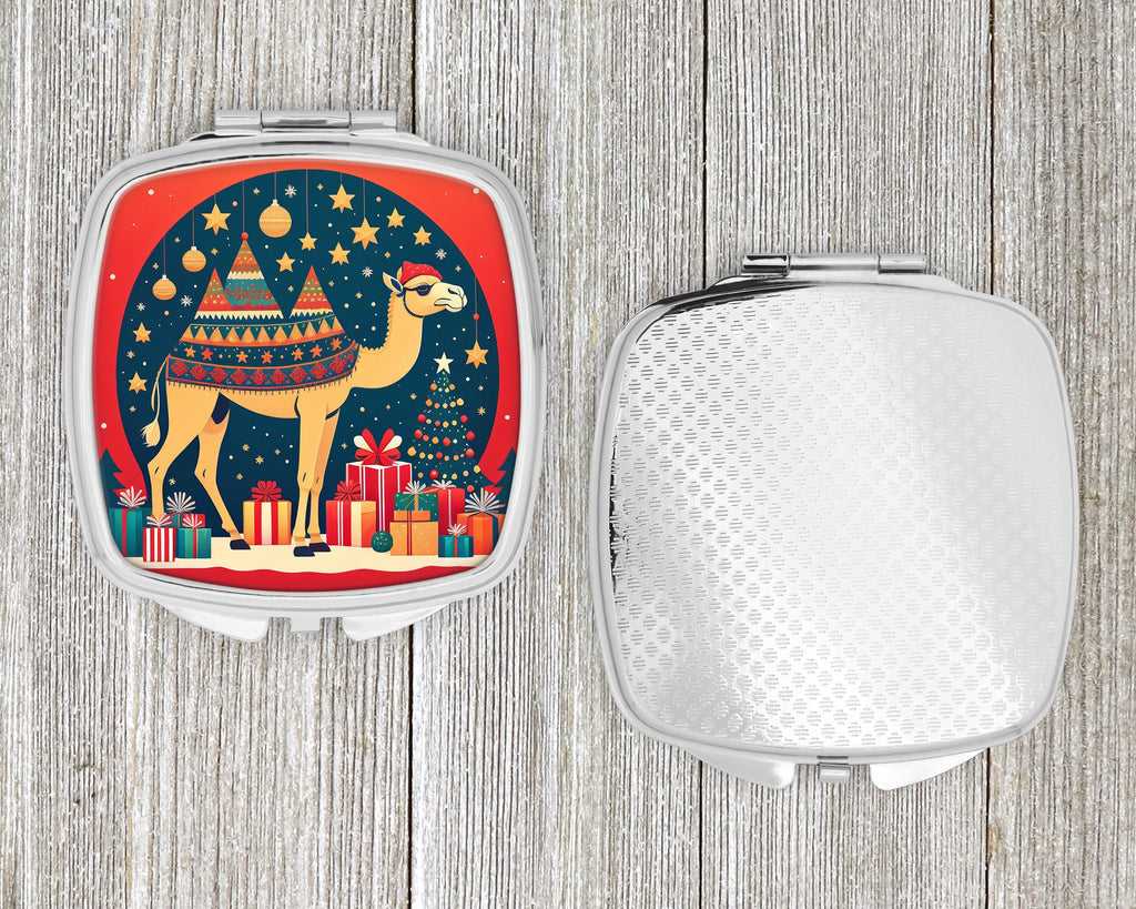 Camel Christmas Compact Mirror Decorative Travel Makeup Mirror for Women Girls Gifts Pocket Makeup Mirror Folding Handheld