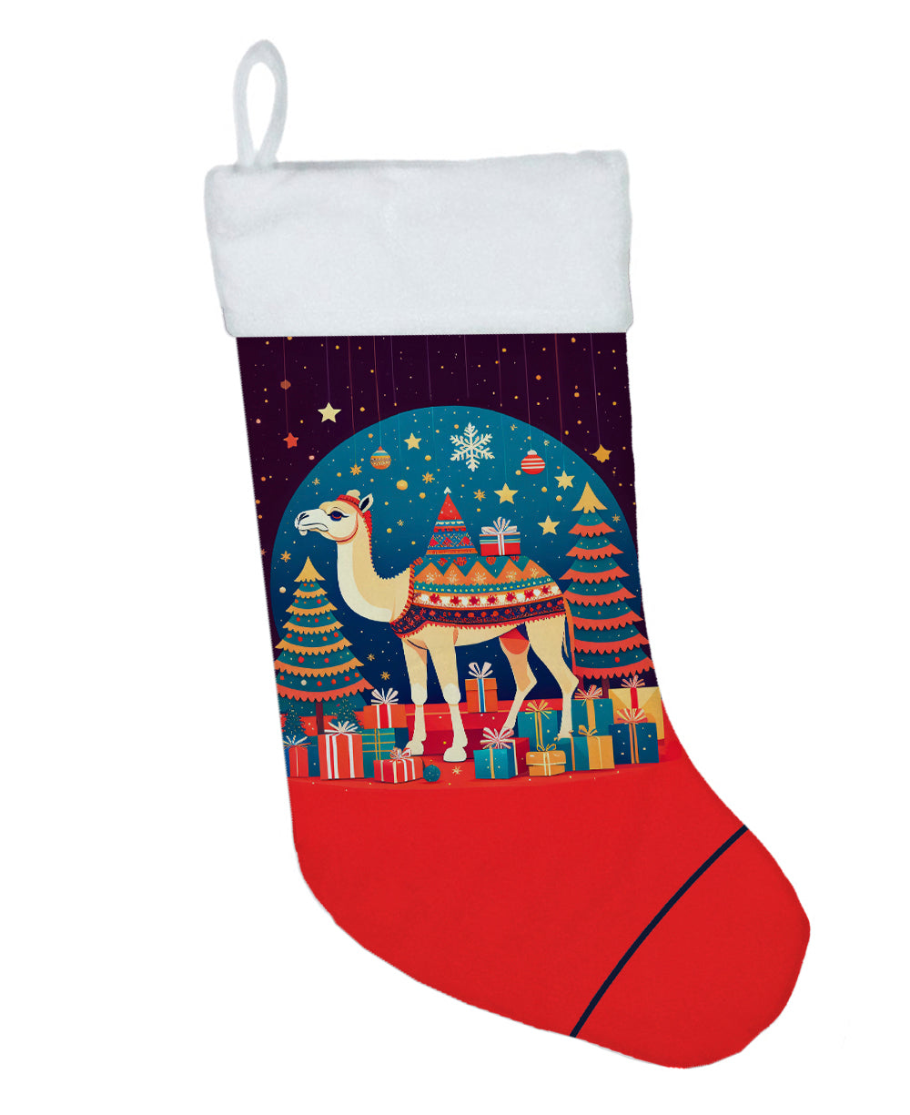 Camel Christmas Holiday Stocking Double-Sided Print, Polyester Suede,11x18, Made in USA