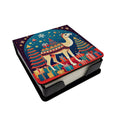 Camel Christmas PU Leather Note Paper Holder with Artist-Designed Cover, Desk Accessory, Office Gift