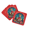 Cheetah Christmas Foam Coasters Set of 4 Cup Coasters for Indoor Outdoor, Tabletop Protection, Anti Slip, Mouse pad Material