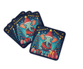 Elephant Christmas Foam Coasters Set of 4 Cup Coasters for Indoor Outdoor, Tabletop Protection, Anti Slip, Mouse pad Material