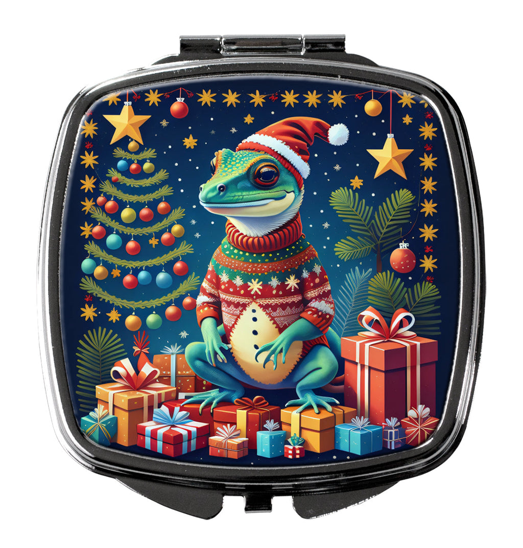 Gecko Christmas Compact Mirror Decorative Travel Makeup Mirror for Women Girls Gifts Pocket Makeup Mirror Folding Handheld
