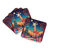 Giraffe Christmas Foam Coasters Set of 4 Cup Coasters for Indoor Outdoor, Tabletop Protection, Anti Slip, Mouse pad Material