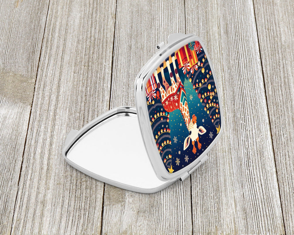 Giraffe Christmas Compact Mirror Decorative Travel Makeup Mirror for Women Girls Gifts Pocket Makeup Mirror Folding Handheld