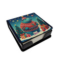 Hippopotamus Christmas PU Leather Note Paper Holder with Artist-Designed Cover, Desk Accessory, Office Gift