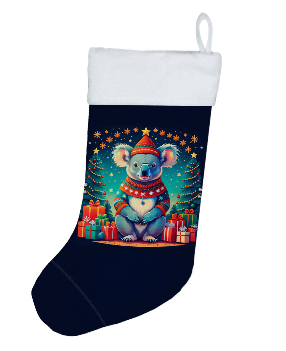 Koala Christmas Holiday Stocking Double-Sided Print, Polyester Suede,11x18, Made in USA