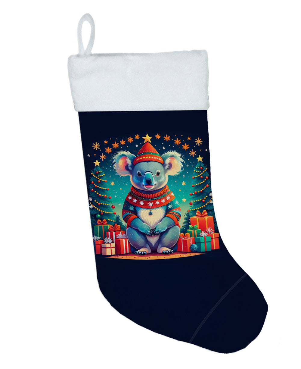 Koala Christmas Holiday Stocking Double-Sided Print, Polyester Suede,11x18, Made in USA