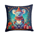 Koala Christmas Decorative Throw Pillow 18x18 Indoor Outdoor Accent Cushion, Fabric Cover with Insert for Sofa, Bed, Porch & Living Room