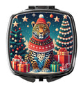 Leopard Christmas Compact Mirror Decorative Travel Makeup Mirror for Women Girls Gifts Pocket Makeup Mirror Folding Handheld