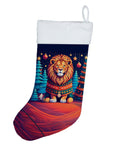 Lion Christmas Holiday Stocking Double-Sided Print, Polyester Suede,11x18, Made in USA