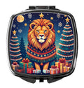 Lion Christmas Compact Mirror Decorative Travel Makeup Mirror for Women Girls Gifts Pocket Makeup Mirror Folding Handheld