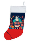 Llama Christmas Holiday Stocking Double-Sided Print, Polyester Suede,11x18, Made in USA