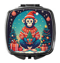 Monkey Christmas Compact Mirror Decorative Travel Makeup Mirror for Women Girls Gifts Pocket Makeup Mirror Folding Handheld