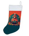 Monkey Christmas Holiday Stocking Double-Sided Print, Polyester Suede,11x18, Made in USA