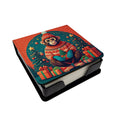 Monkey Christmas PU Leather Note Paper Holder with Artist-Designed Cover, Desk Accessory, Office Gift