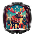 Moose Christmas Compact Mirror Decorative Travel Makeup Mirror for Women Girls Gifts Pocket Makeup Mirror Folding Handheld