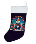 Panda Christmas Holiday Stocking Double-Sided Print, Polyester Suede,11x18, Made in USA