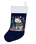 Polar Bear Christmas Holiday Stocking Double-Sided Print, Polyester Suede,11x18, Made in USA