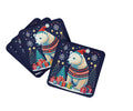 Polar Bear Christmas Foam Coasters Set of 4 Cup Coasters for Indoor Outdoor, Tabletop Protection, Anti Slip, Mouse pad Material