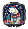 Polar Bear Christmas Compact Mirror Decorative Travel Makeup Mirror for Women Girls Gifts Pocket Makeup Mirror Folding Handheld