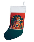 Tiger Christmas Holiday Stocking Double-Sided Print, Polyester Suede,11x18, Made in USA