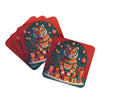 Tiger Christmas Foam Coasters Set of 4 Cup Coasters for Indoor Outdoor, Tabletop Protection, Anti Slip, Mouse pad Material